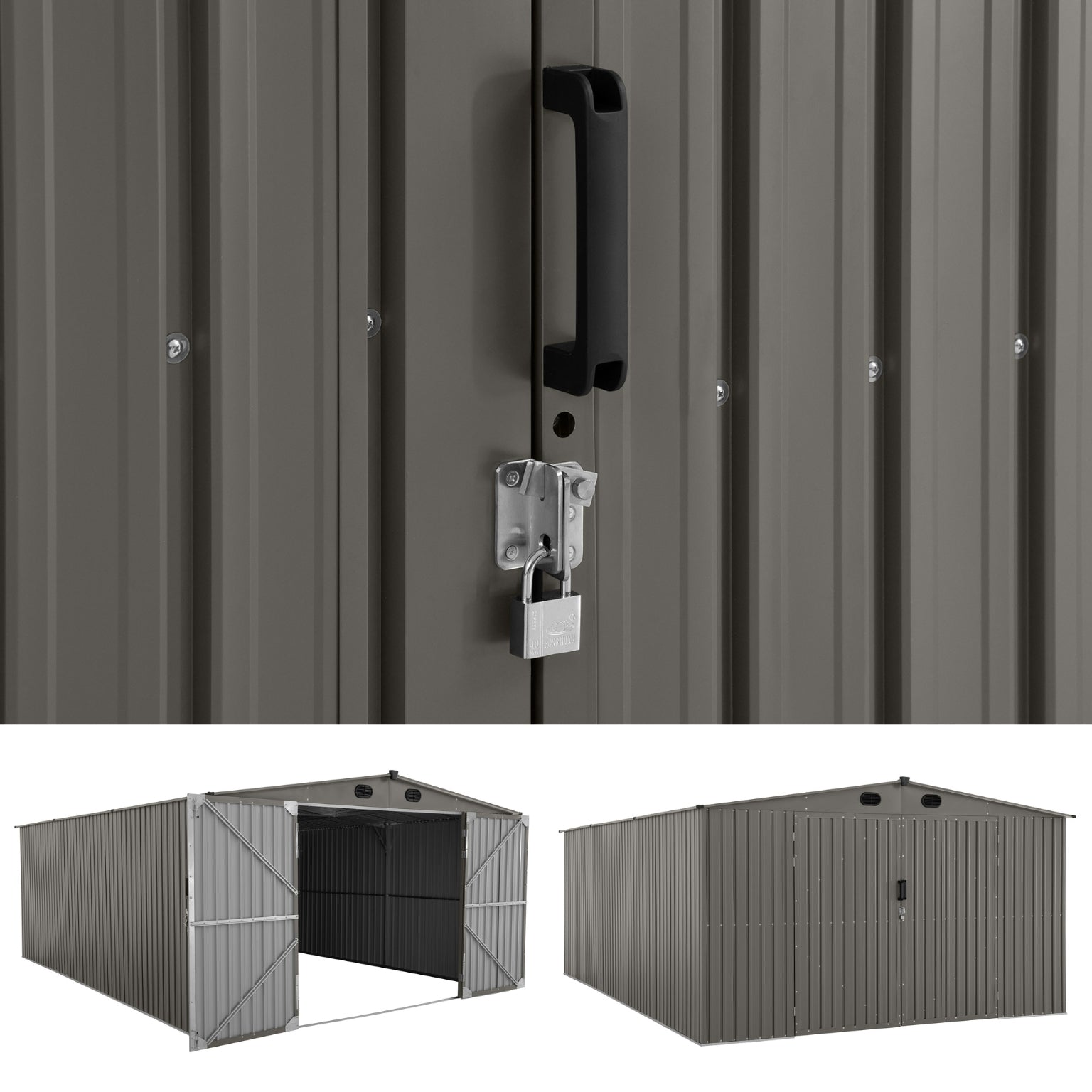 Fortress Maxi Storage Shed - Light Gray, 13x20