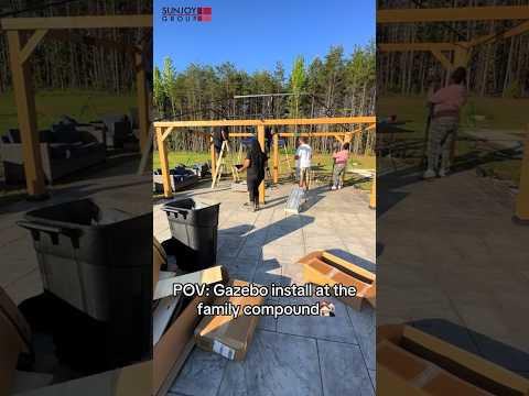 Double-Tier Wooden Hardtop Gazebo 12' x 20'