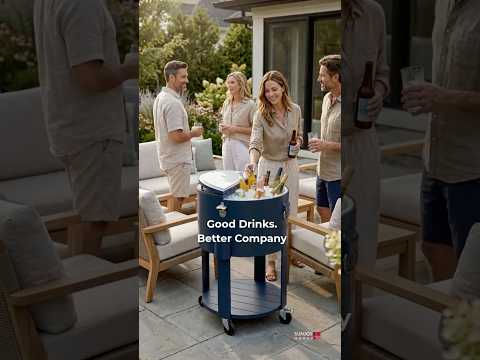 Product Show of SUNJOY 60 Quart Portable Rolling Ice Chest Drink Cooler Cart with Bottle Opener and Shelf
