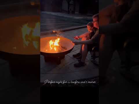 Customer Show of SUNJOY 40 Inch Outdoor Fire Pit Black Steel Wood Burning Patio Fire Pit with Mesh Screen and Fire Poker