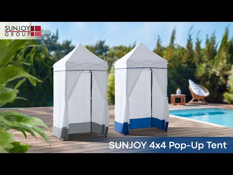 Product Display of SUNJOY 4x4 Pop-Up Canopy Tent, Outdoor Tool-Free Pop-Up Gazebo with Sidewalls
