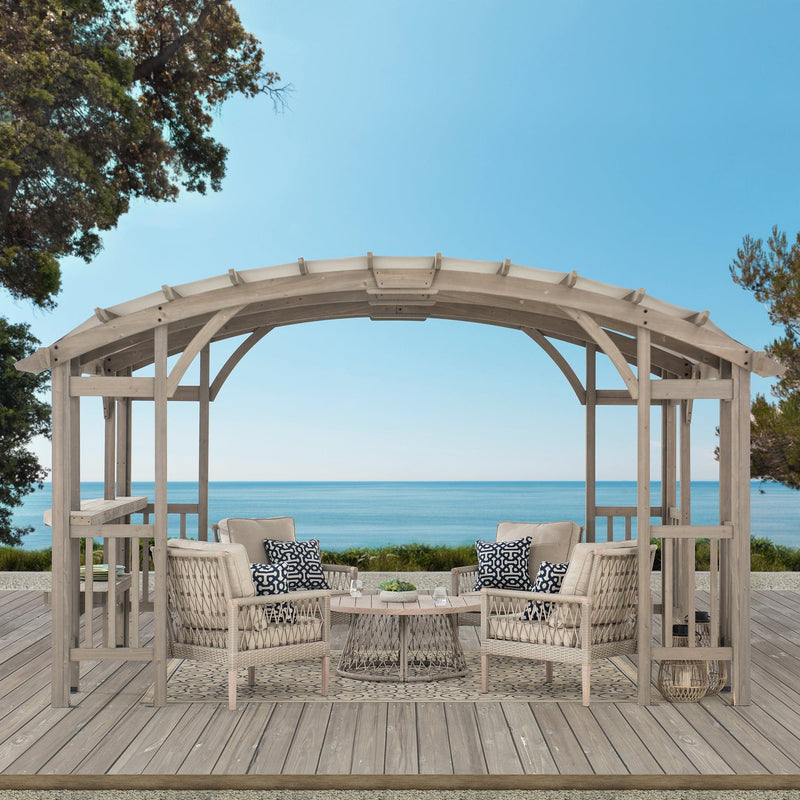 SummerCove Outdoor Patio 10x14 Wood Pergola Kits with Canopy Roof for Deck DIY