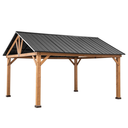 Sunjoy Wooden Hardtop Gazebo for Sale Outdoor Backyard Patio Pavilion .