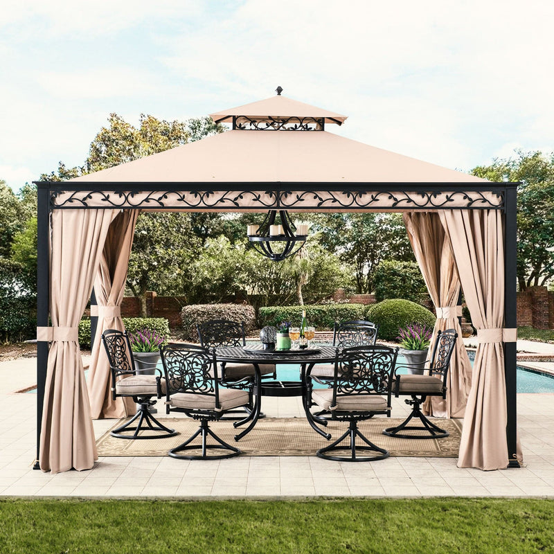 SUNJOY 10x12 Patio Gazebo for Sale Canopy Gazebo w/ Curtain & Netting