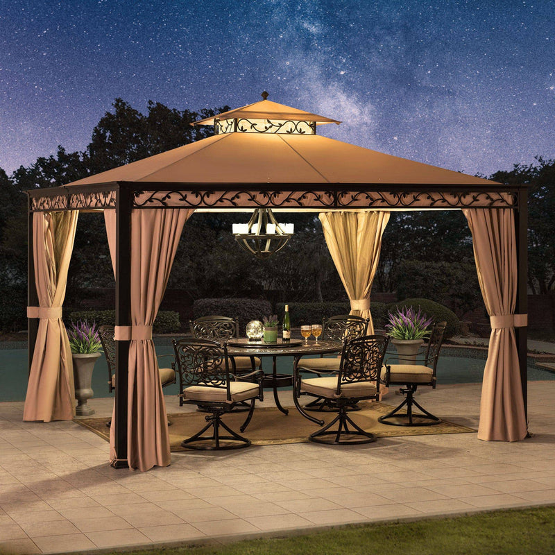 SUNJOY 10x12 Patio Gazebo for Sale Canopy Gazebo w/ Curtain & Netting