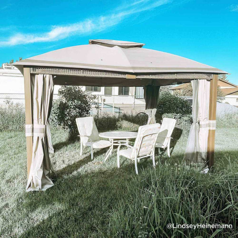 Sunjoy Outdoor Patio 11x13 Canopy Gazebo Backyard Metal Gazebo