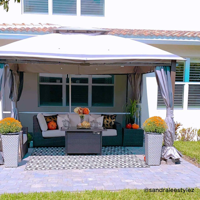 Sunjoy Outdoor Patio 11x13 Canopy Gazebo Backyard Metal Gazebo