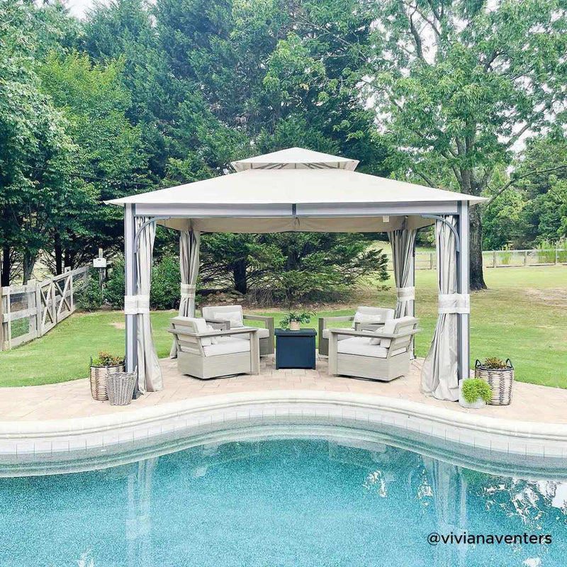 Sunjoy Outdoor Patio Canopy Gazebo Backyard Metal Gazebo Kits for Sale