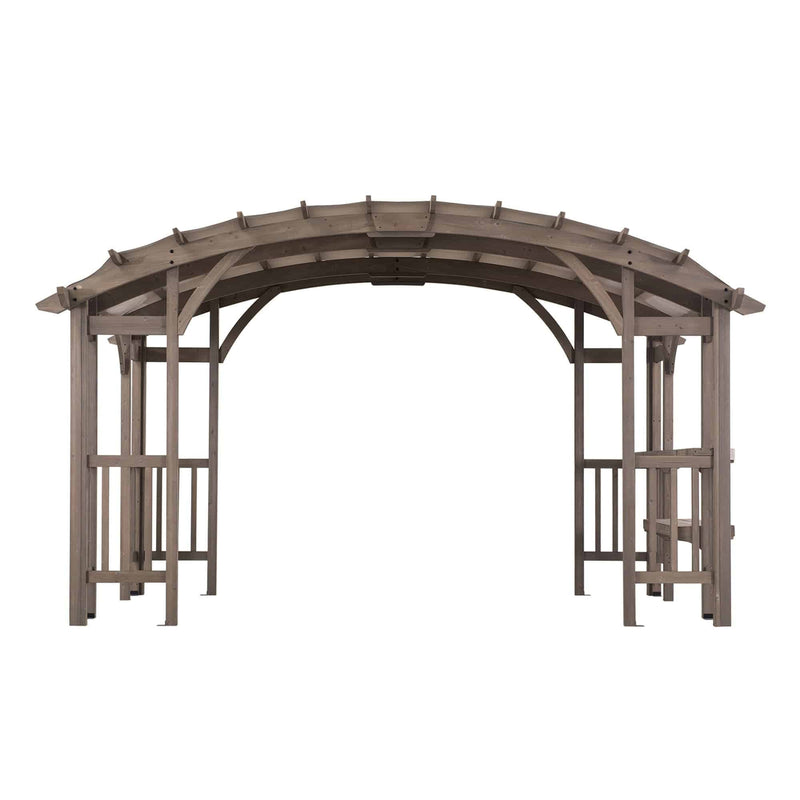SummerCove Outdoor Patio 10x14 Wood Pergola Kits with Canopy Roof for Deck DIY