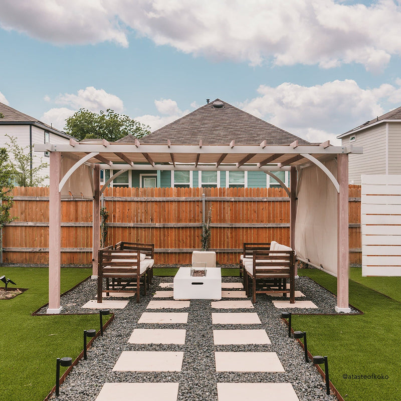 SummerCove Modern Patio 12x14 Pergola Kits with Canopy for Backyard, Deck DIY