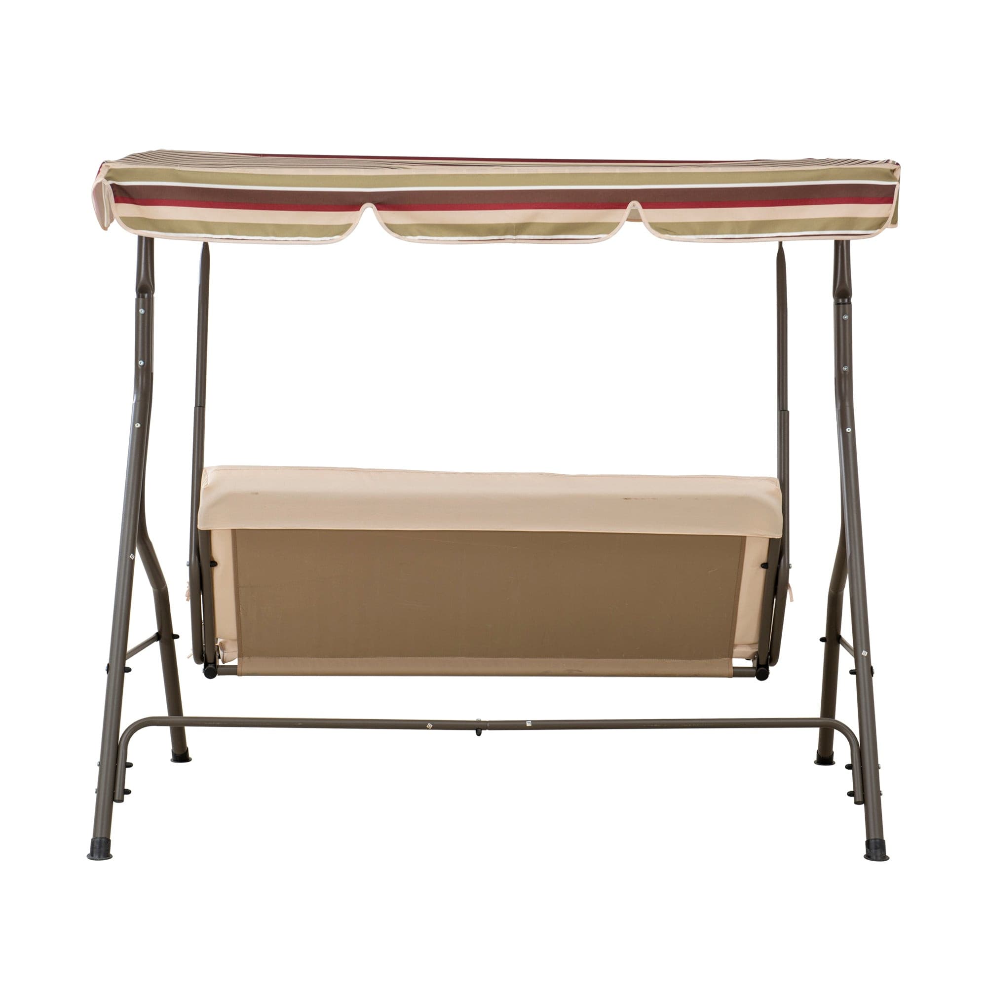 Sunjoy 2-Seat Steel Patio Swing Chair with Tilt Canopy.