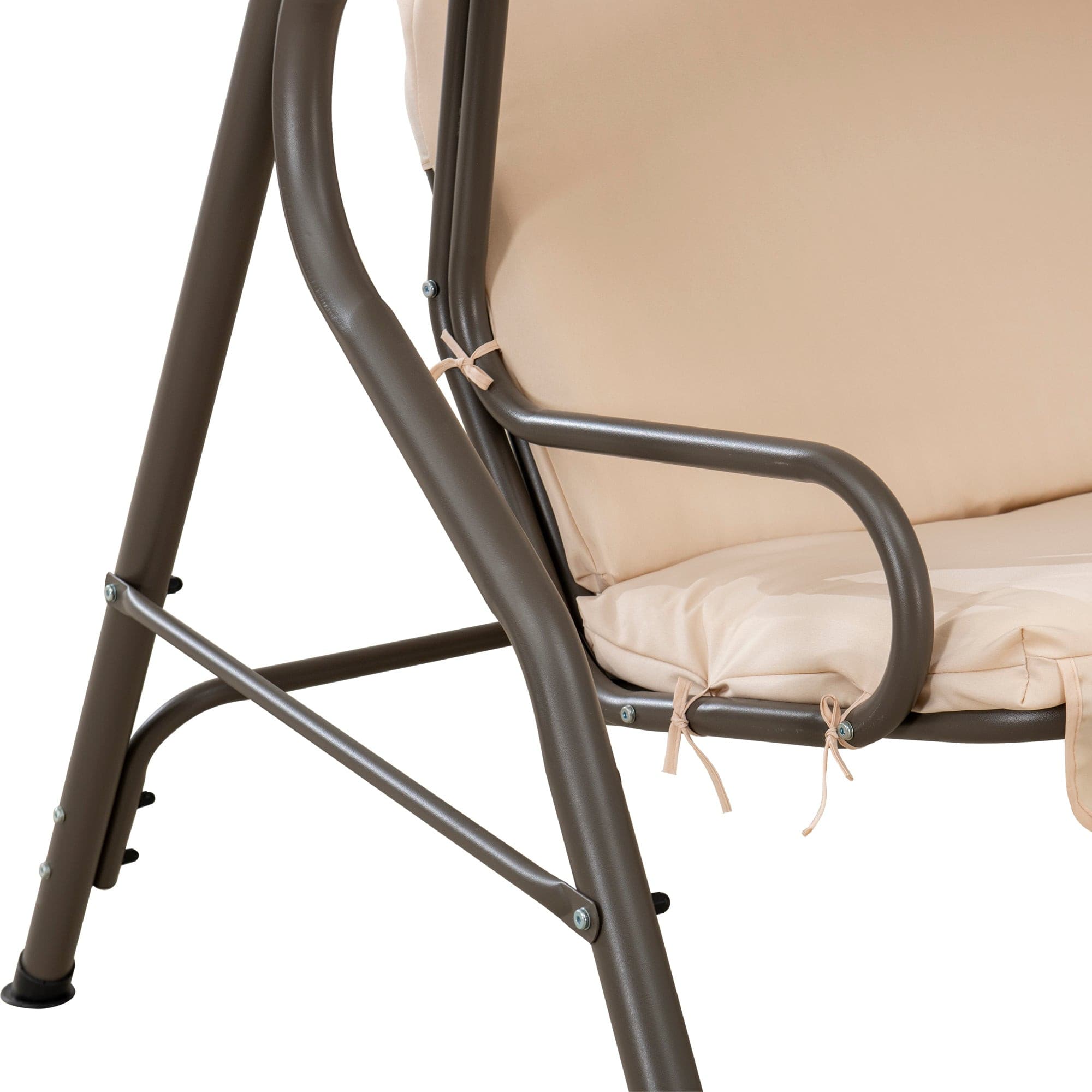 Sunjoy 2-Seat Steel Patio Swing Chair with Tilt Canopy.