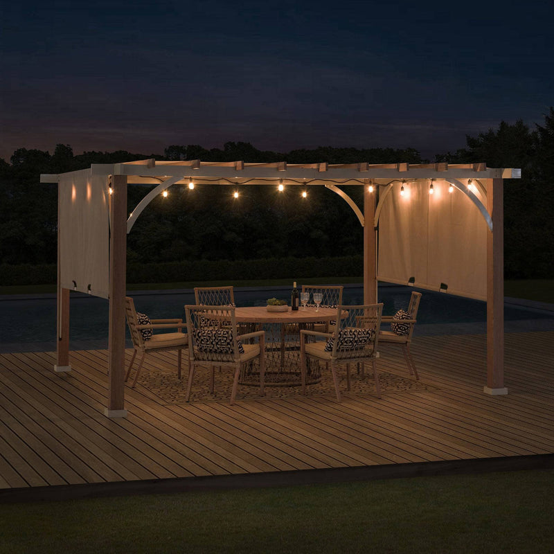 SummerCove Modern Patio 12x14 Pergola Kits with Canopy for Backyard, Deck DIY