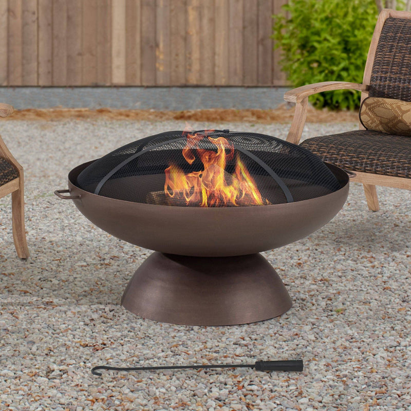 Sunjoy Outdoor Fire Pit Kit Patio Fire Pit with Cover Backyard Fire Pit